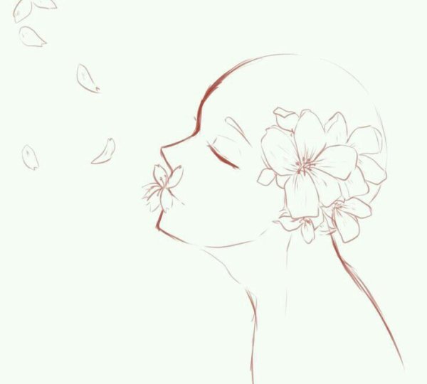 Позы для рисования с цветами