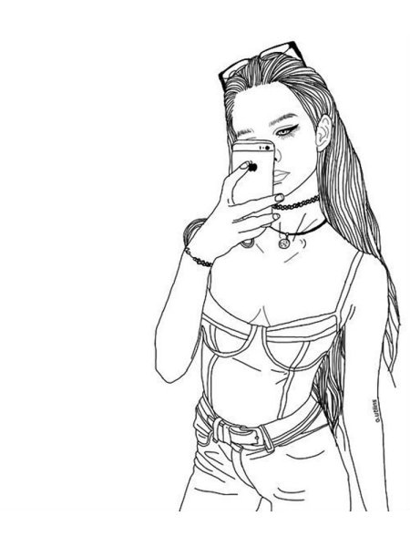 Рисунки для срисовки раскраски девушка