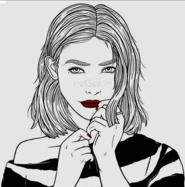 Черно белые рисунки девушек