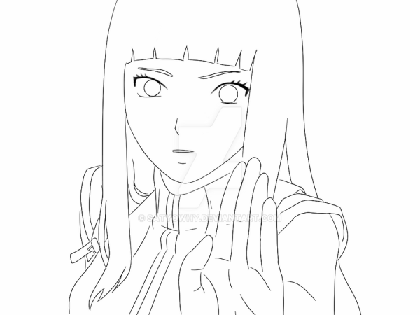 Раскраски Наруто Хината Хьюга