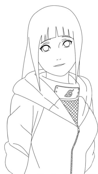 Раскраски Наруто Хината Хьюга