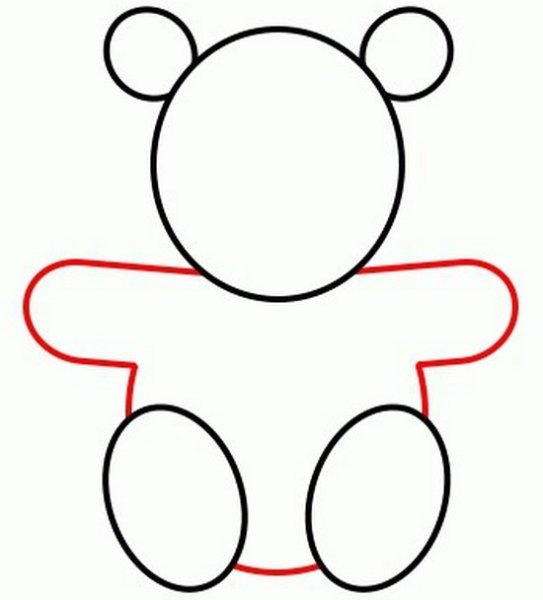 Поэтапное рисование мишки для детей