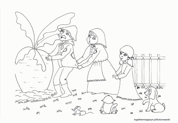 Раскраска бабки из сказки Репка