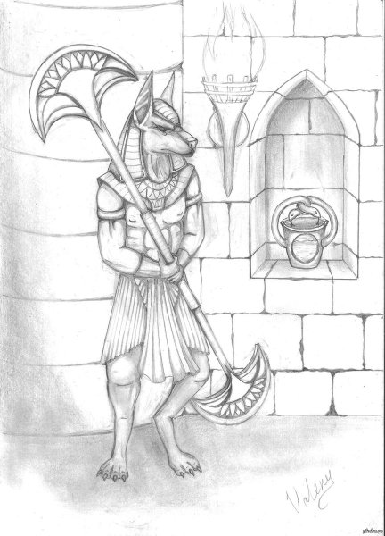 Анубис Бог Египта срисовка