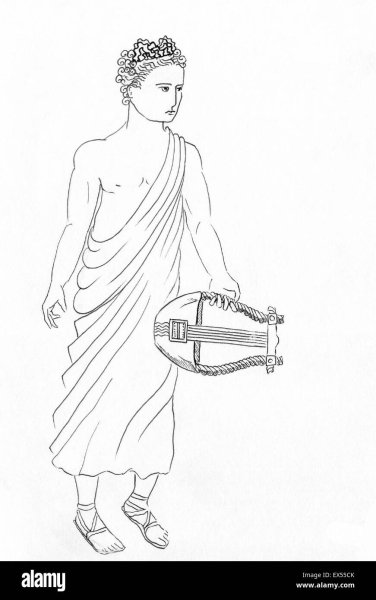 Аполлон Бог древней Греции рисунок