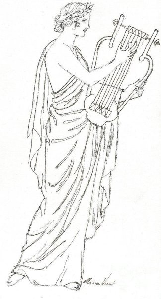 Древнегреческие музы Терпсихора рисунок