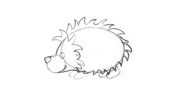 Ёжик для срисовки карандашом