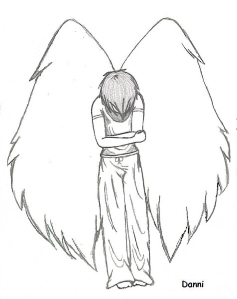 Ангел рисунок для срисовки