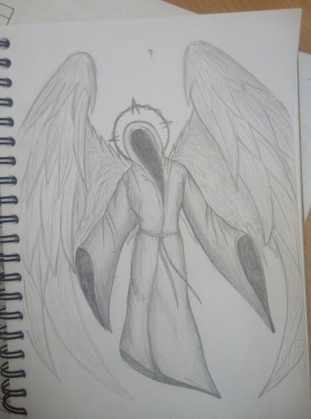 Рисунки ангелов карандашом