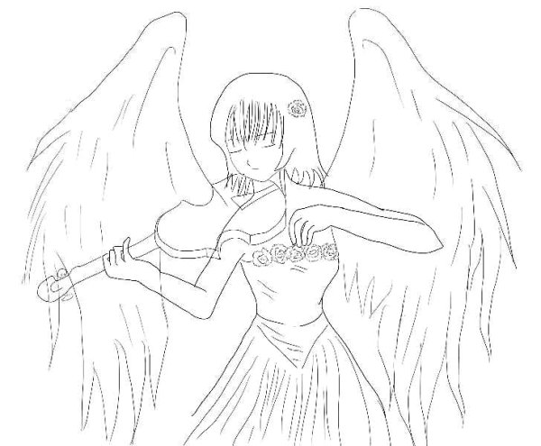Аниме ангел карандашом