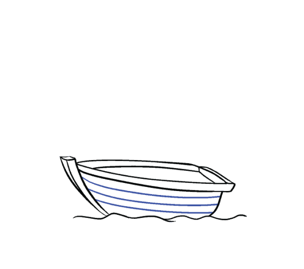 Лодка для детей черно белая