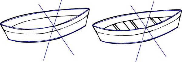 Нарисовать лодку карандашом