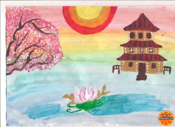 Рисование Страна восходящего солнца