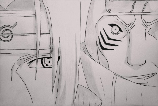 Нарисовать Наруто Итачи