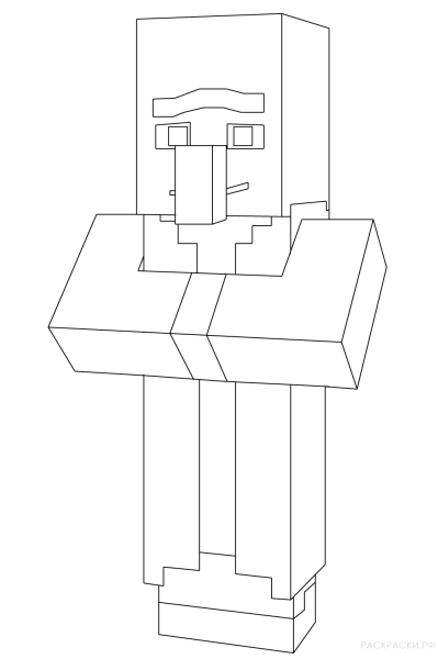 Раскраска майнкрафт Железный голем