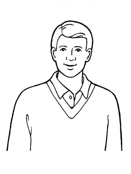 Раскраска портрет мужчины