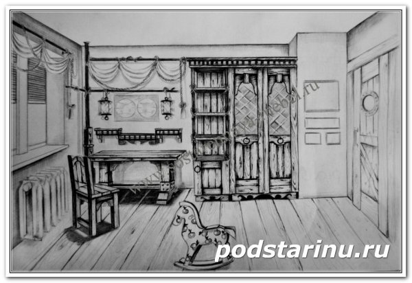 Интерьер в стиле Барокко скетч