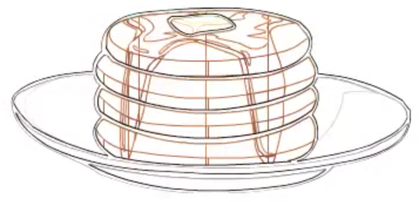 Тарелка с блинами рисунок