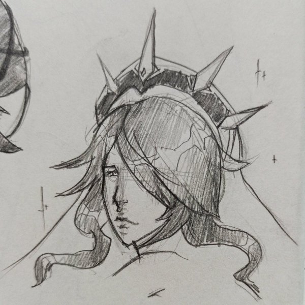 Геншин арт карандашом