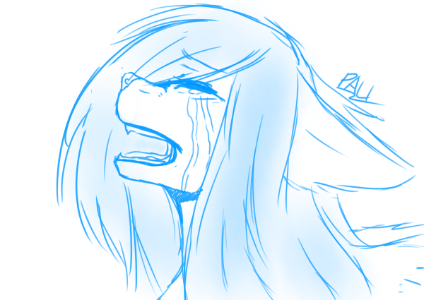 Человек плачет для срисовки