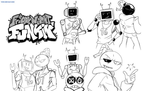 Раскраска Фрайдей Найт Фанкин Уитти