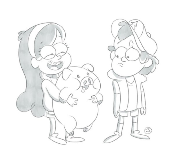 Раскраски Гравити Фолз Мэйбл и Диппер и Пухля