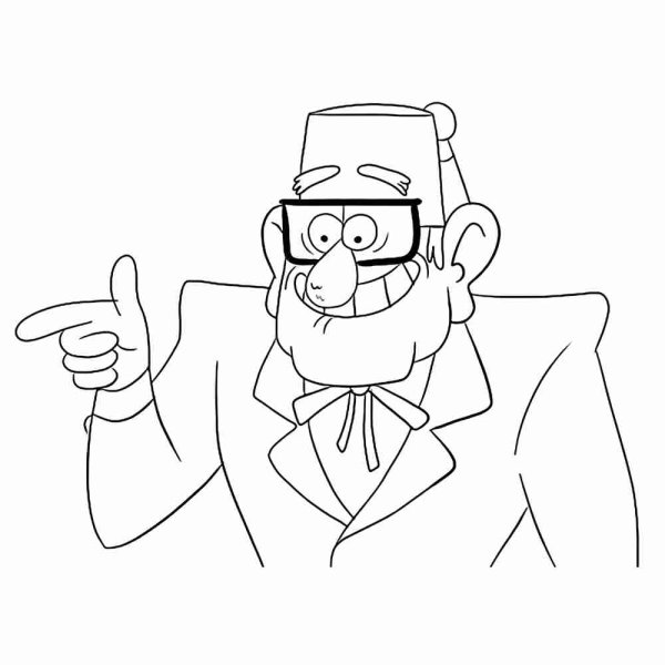 Раскраска Гравити Фолз Стэн