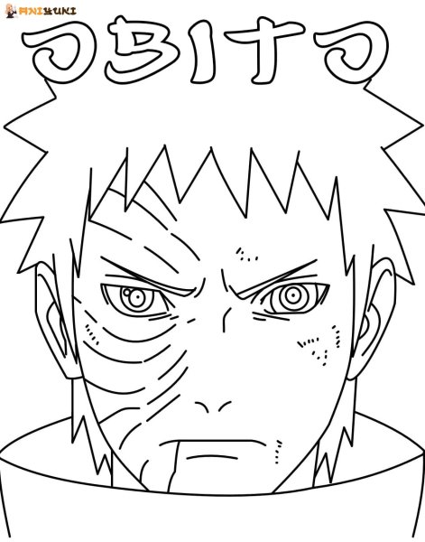 Наруто Тоби без маски раскраска