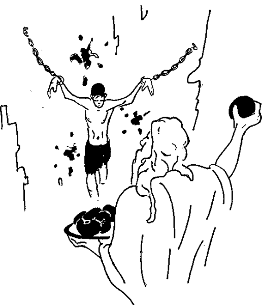 Раскраска Прометей прикованный к скале