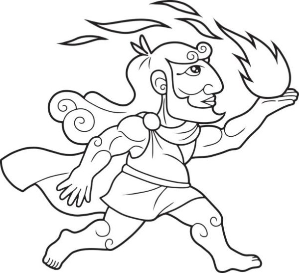 Бог огня раскраска