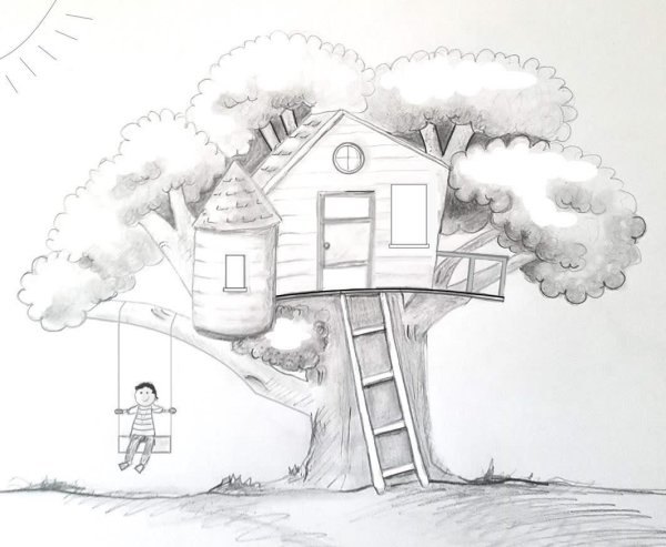 Необычные дома нарисовать карандашом