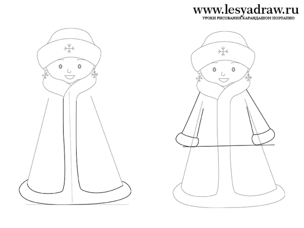 Рисунок Снегурочки карандашом