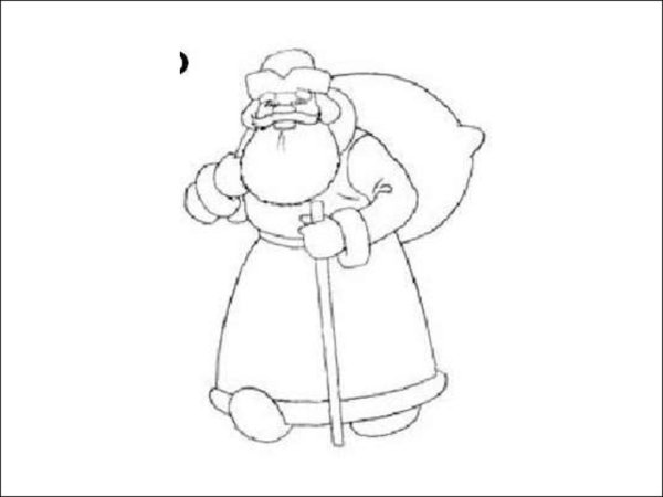 Поэтапное рисование Деда Мороза
