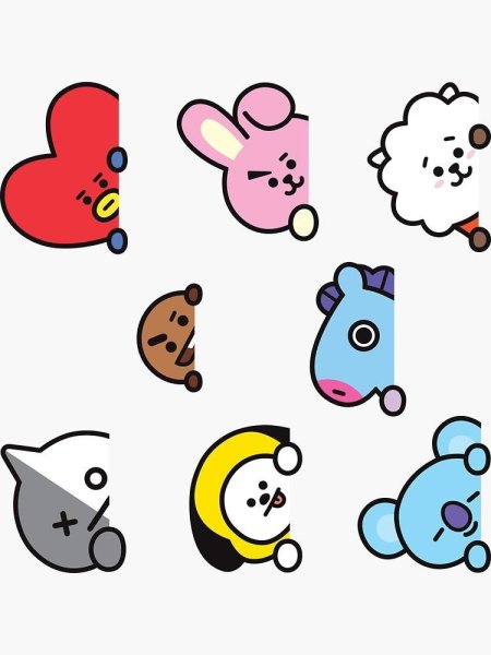 Bt21 наклейки