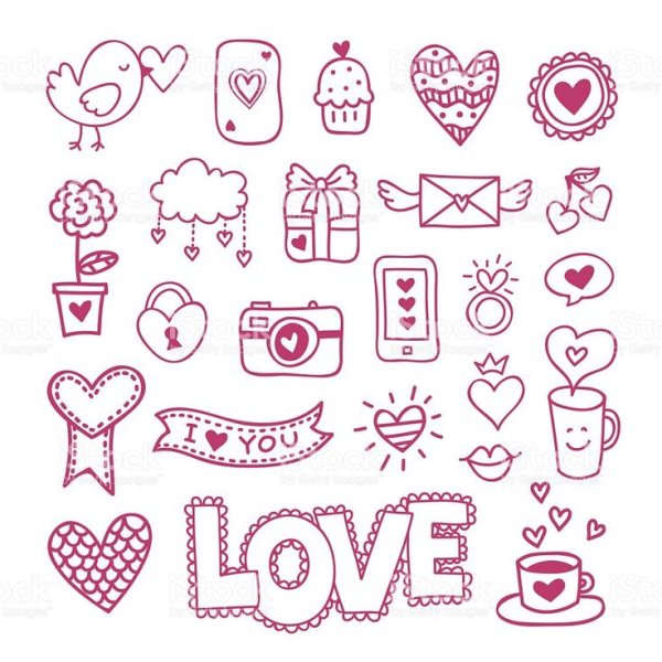 Любовные Стикеры раскраски