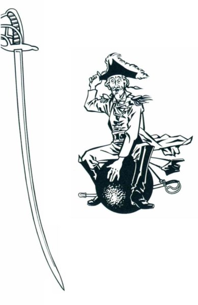 Барон Мюнхгаузен на ядре раскраска