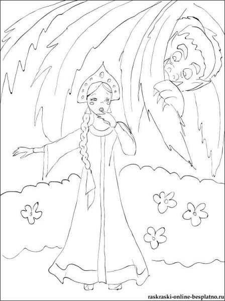 Чудовище из сказки Аленький цветочек раскраска