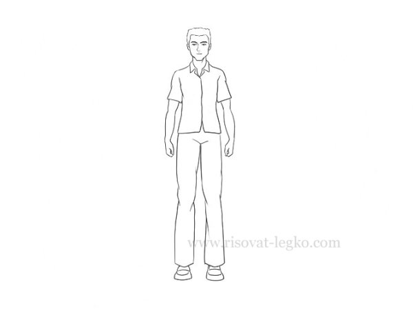 Нарисовать человека в полный рост карандашом