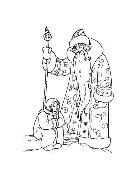 Иллюстрация к сказке Морозко раскраска