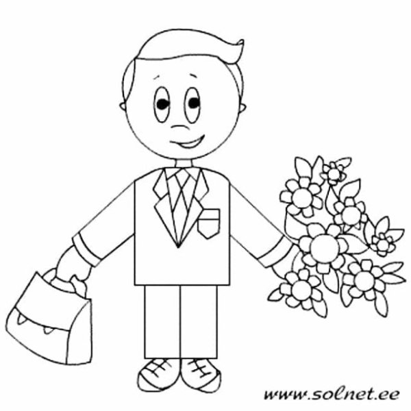 Первоклассник раскраска для детей