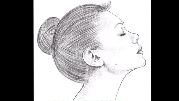 Лицо в профиль карандашом