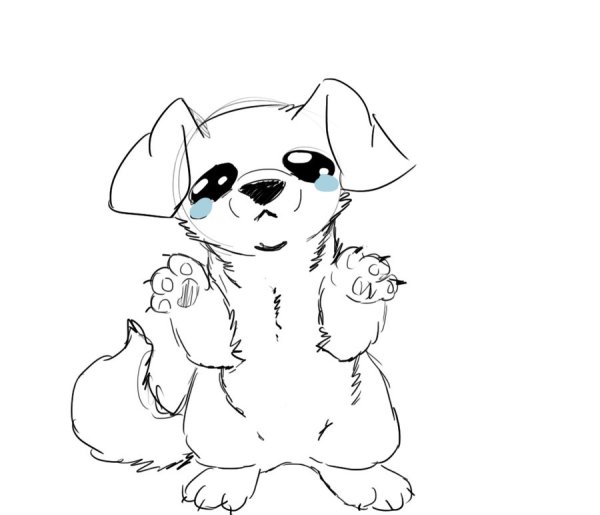 Рисунок щенка для срисовки