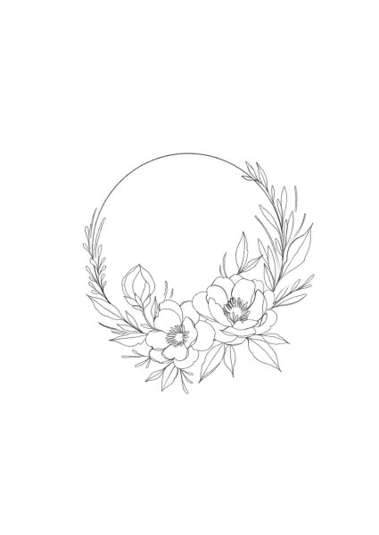 Цветы венок эскиз
