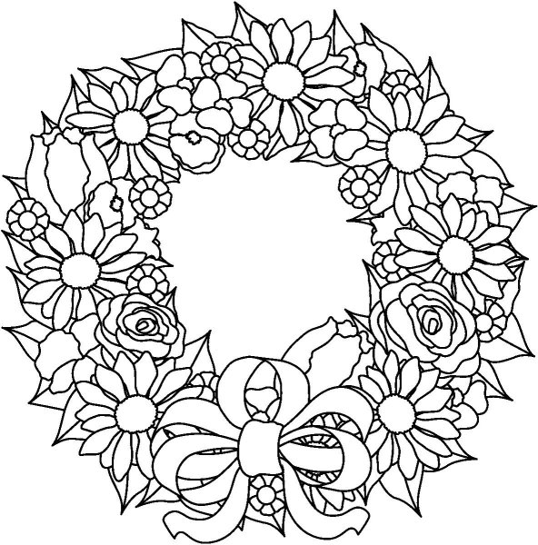 Раскраски венки из цветов