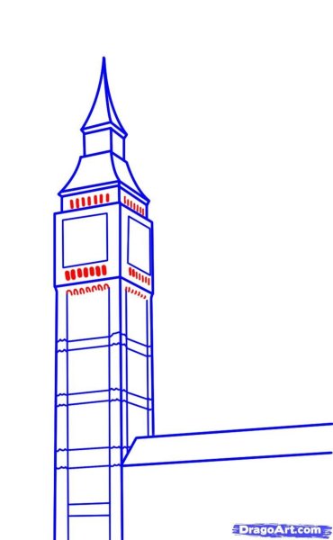 Башня Биг Бен в Лондоне рисунок