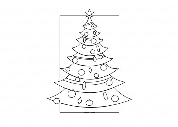 Новогодняя елка карандашом