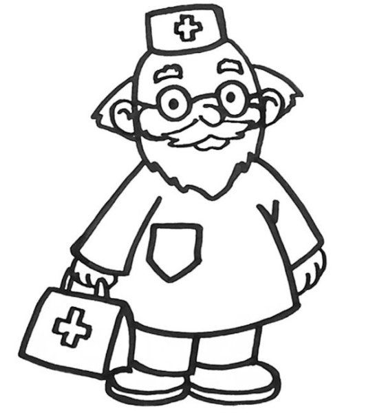 Раскраска медсестра для детей
