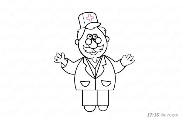 Раскраска медсестра для детей