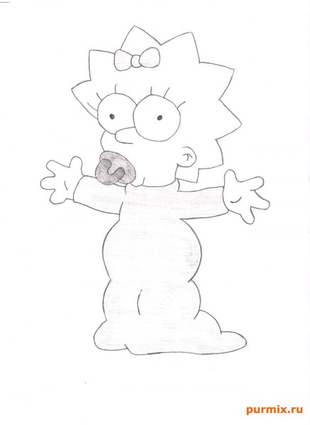 Рисунок легкий симпсоны Мэгги