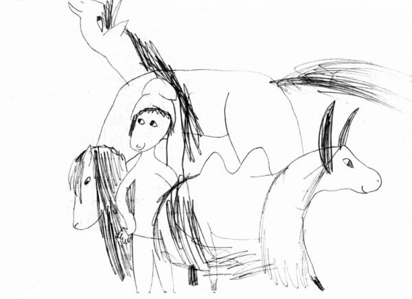 Нарисовать рисунок конек горбунок